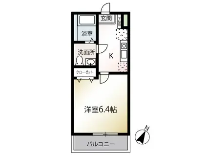 MQUARTO湘南海岸公園II(1K/2階)の間取り写真