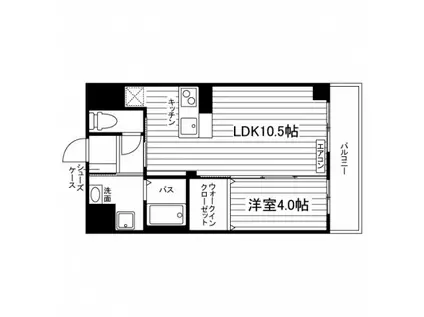いよてつロフティ横河原駅(1LDK/1階)の間取り写真