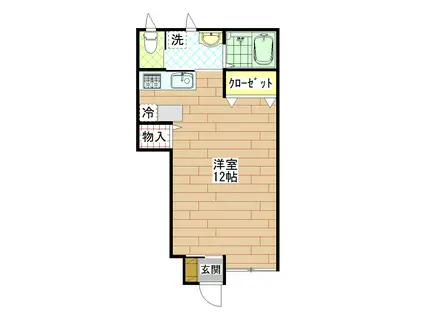 シェノン(ワンルーム/1階)の間取り写真