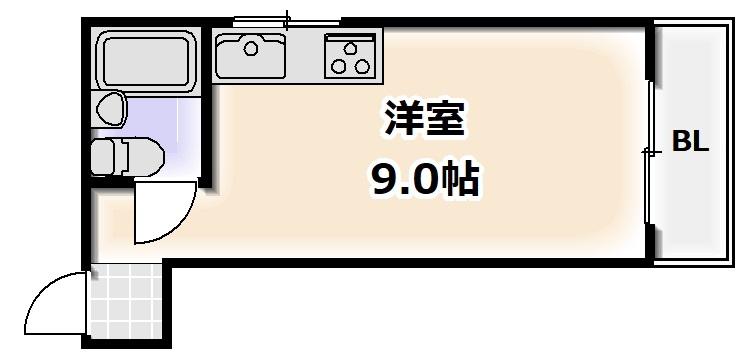 タイホウハイツ敷津1番館(ワンルーム/7階)の間取り写真