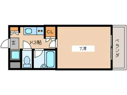 エクセルタナカ(1K/2階)の間取り写真