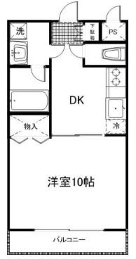 KAISHOIII(1DK/4階)の間取り写真