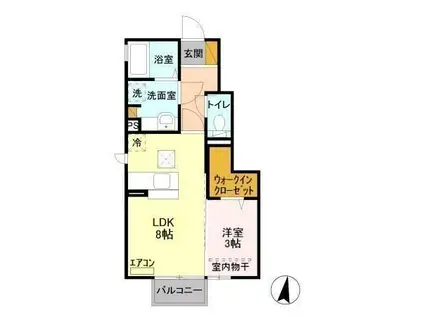 メゾン・ド・ティアラ(1LDK/1階)の間取り写真