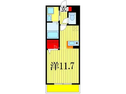 タイムズ アヴェニュー(ワンルーム/1階)の間取り写真