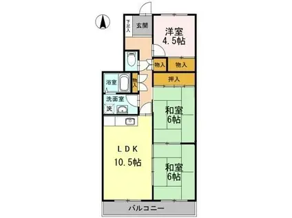 フレンドリー雅(3LDK/2階)の間取り写真