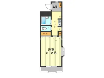 第5ハピネス(1K/2階)の間取り写真