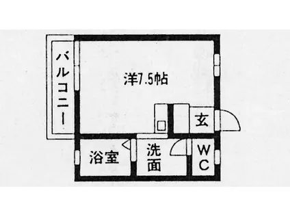 光ハイツ(ワンルーム/3階)の間取り写真