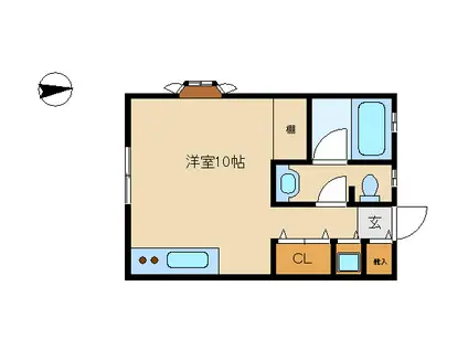 さくらコンフォルト(ワンルーム/1階)の間取り写真