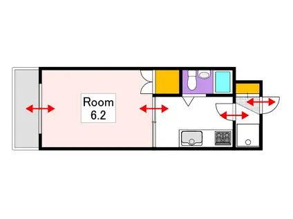 中島田ビューシティー(1K/5階)の間取り写真