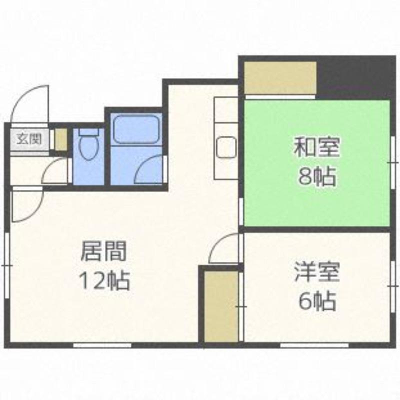 コーポまるとみ(2LDK/3階)の間取り写真