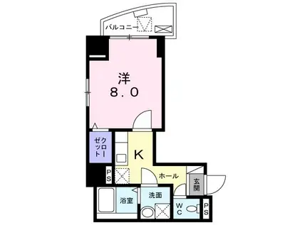 ラヴィオン.アー(1K/6階)の間取り写真