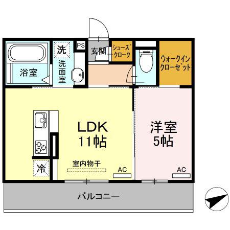 ゲストハウス38(1LDK/3階)の間取り写真