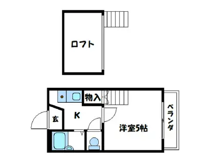 横広コーポ(1K/1階)の間取り写真