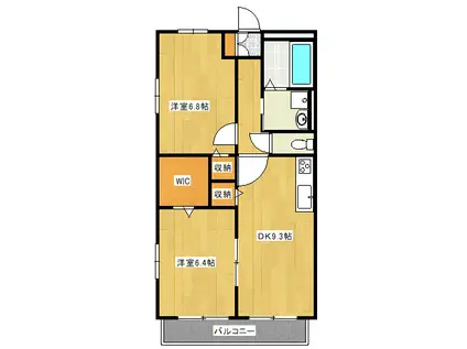 ホワイトマンション八反田(2DK/2階)の間取り写真