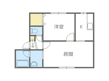 グローリーアンザイ(1LDK/3階)の間取り写真