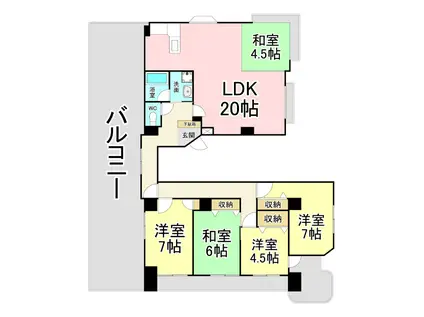 アビタシオン・アン(5LDK/5階)の間取り写真