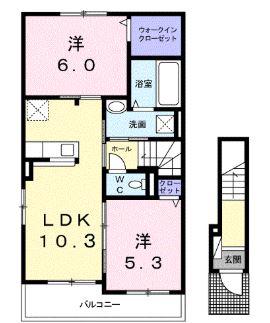 BERG(2LDK/2階)の間取り写真
