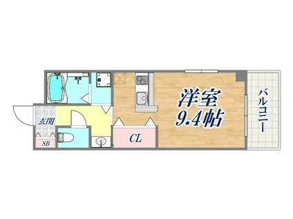 NTB-3(ワンルーム/2階)の間取り写真