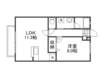 ガスパール(1LDK/2階)の間取り写真