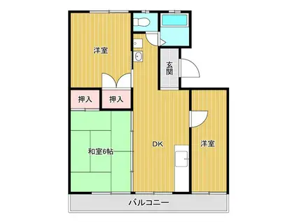 オリエントハイツ(3DK/2階)の間取り写真