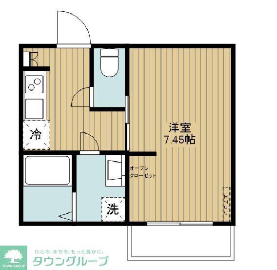 カインドネス北浦和(1K/2階)の間取り写真