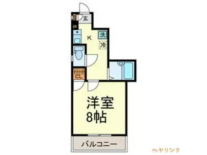 カームダウン平安(1K/1階)の間取り写真