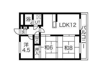 松屋南八木山(3LDK/2階)の間取り写真