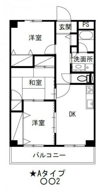 エーペックス宇多津(3DK/6階)の間取り写真