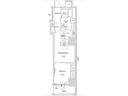 ザ・パークハビオ新中野(1LDK/15階)の間取り写真