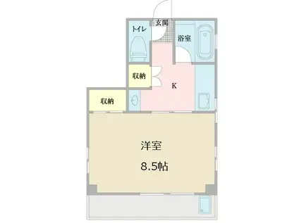 加瀬ビル(1K/2階)の間取り写真