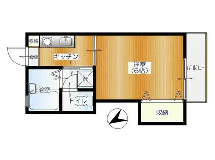 メゾンポワール(1K/1階)の間取り写真