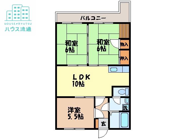 アールグレイマンション岩屋(3LDK/4階)の間取り写真