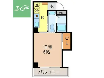 万才町SC(1K/5階)の間取り写真