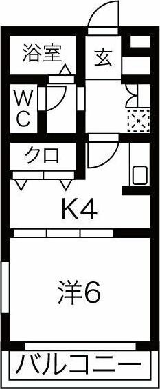 YOU PEACE BLDG III(1K/2階)の間取り写真