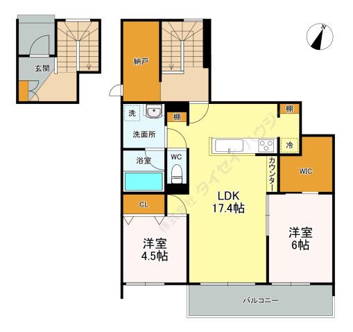 COMFORT FOREST.翠(2LDK/1階)の間取り写真