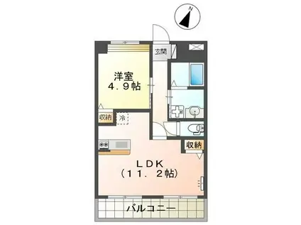コンフォートハイツ小船越(1LDK/1階)の間取り写真