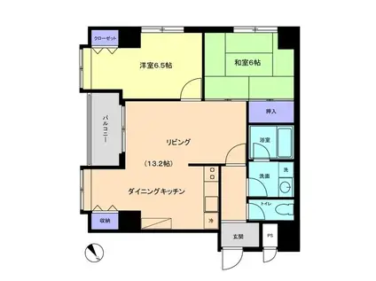 信開トピア高岡(2LDK/7階)の間取り写真