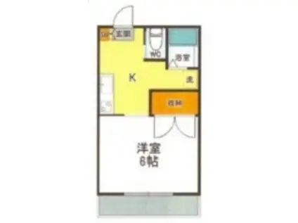 ドミール鷹の台(1K/2階)の間取り写真