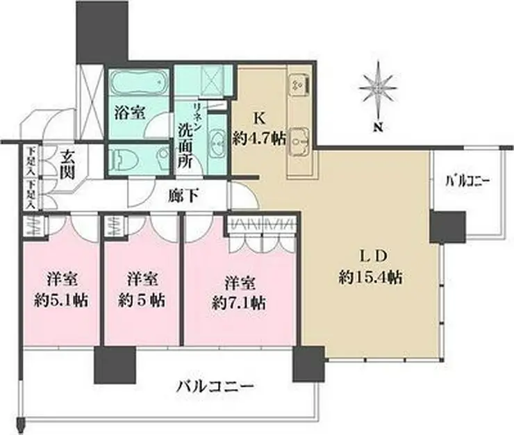 M.M.TOWERS the East  17階階 間取り