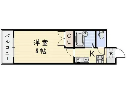 リファレンス片野(1K/9階)の間取り写真