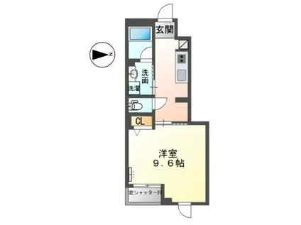 エクレール高畑(1K/1階)の間取り写真