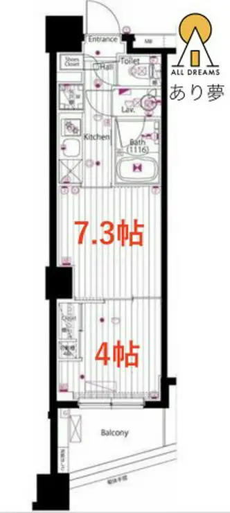 ガーラ・グランディ横濱関内 6階階 間取り