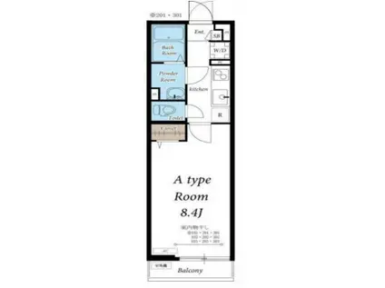 リブリ・ルミック(1K/1階)の間取り写真