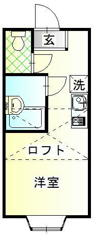 パンシオン 伊勢原NO1(ワンルーム/2階)の間取り写真