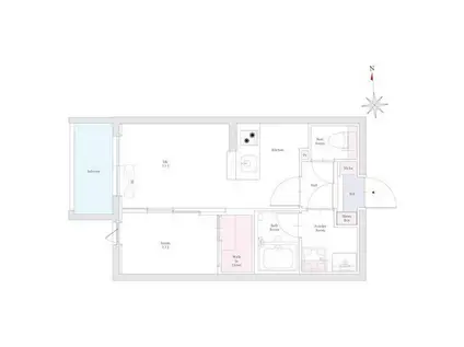 リアンレガーロ室見ステーション(1DK/2階)の間取り写真