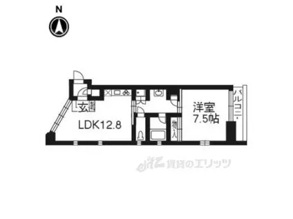 SCHEWALBE東棟(1LDK/7階)の間取り写真