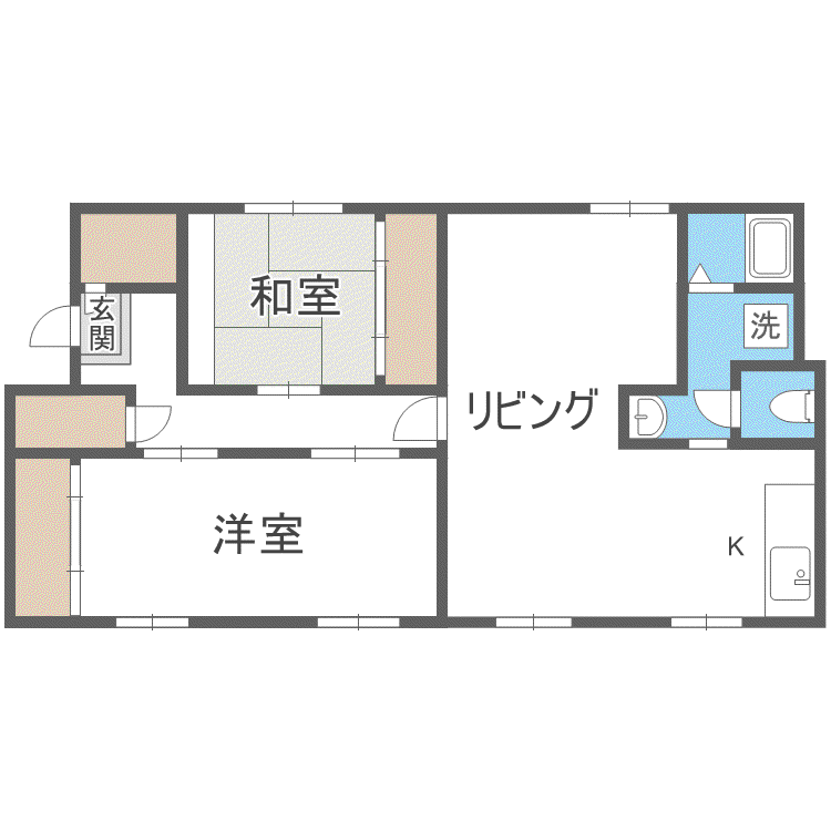 ニヤクコーポ(2LDK/3階)の間取り写真
