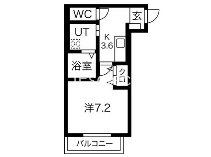 プラザドゥシャレ―(1K/3階)の間取り写真
