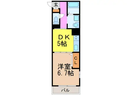 メゾンド・ヴェール(1DK/5階)の間取り写真