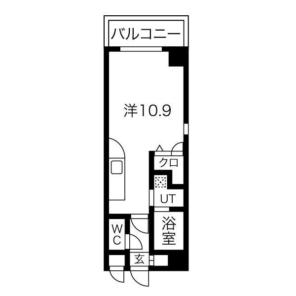 コート新栄(ワンルーム/8階)の間取り写真